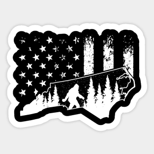 North Carolina Bigfoot American Flag Sticker